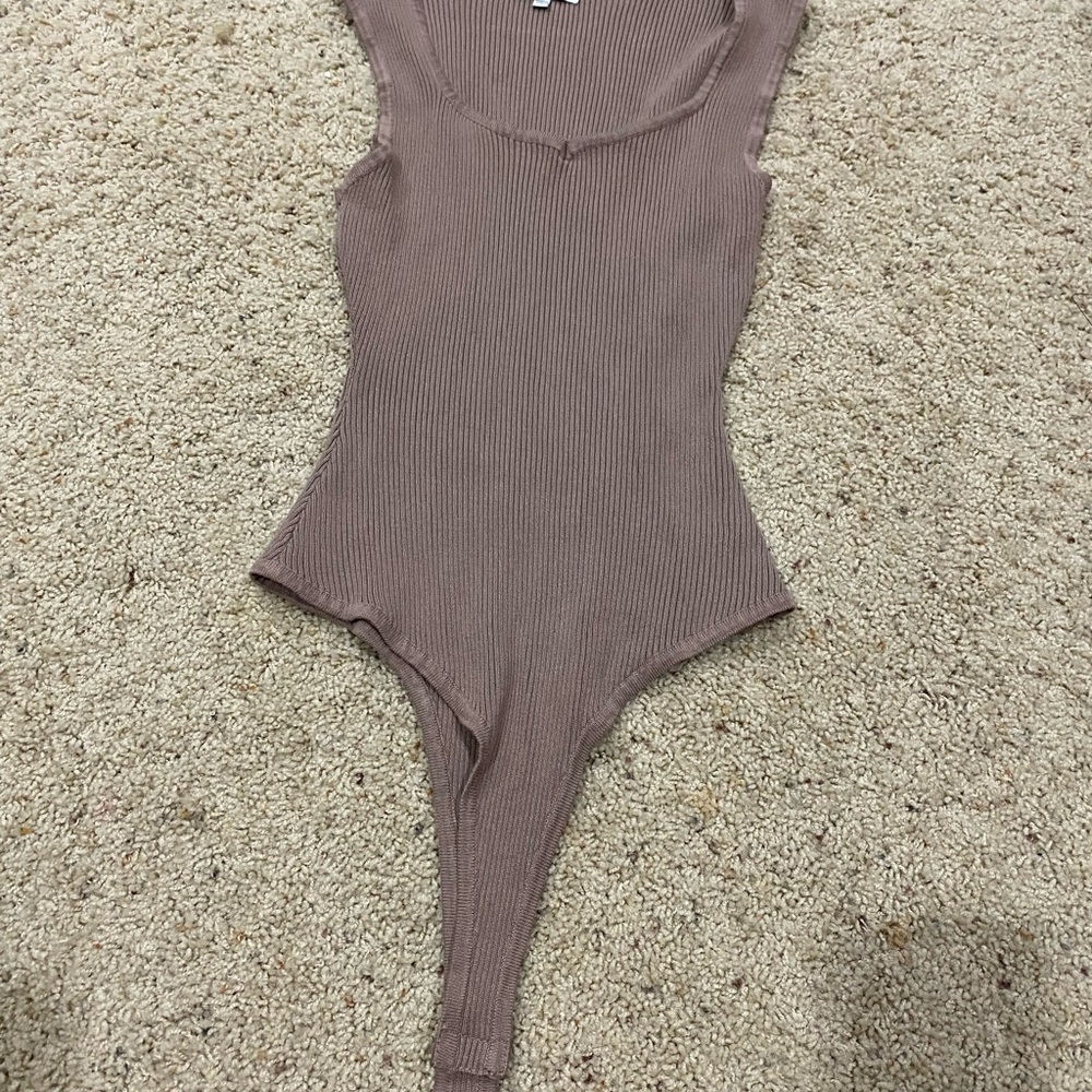 Love Tree Ribbed Bodysuit set- Green and brown- size L-281
